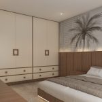 bedroom interior design with wardrobe