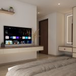 bedroom interior design with wardrobe